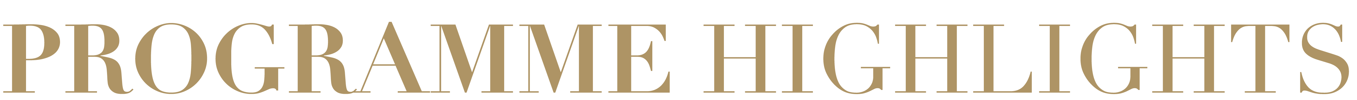 PROGRAMME HIGHLIGHTS