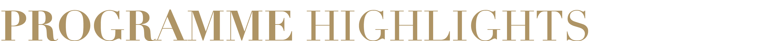 PROGRAMME HIGHLIGHTS