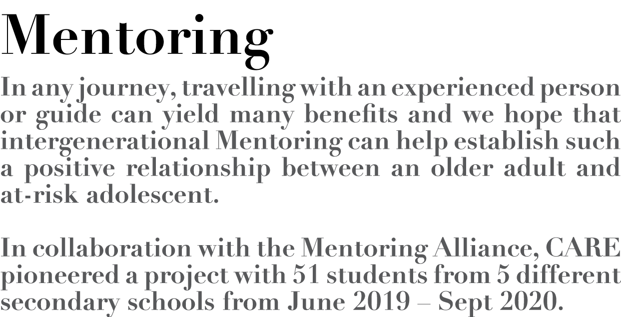 Mentoring In any journey, travelling with an experienced person or guide can yield many benefits and we hope that int   