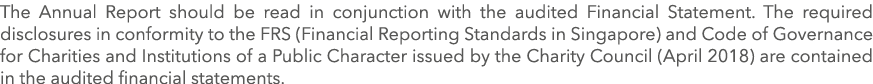 The Annual Report should be read in conjunction with the audited Financial Statement  The required disclosures in con   