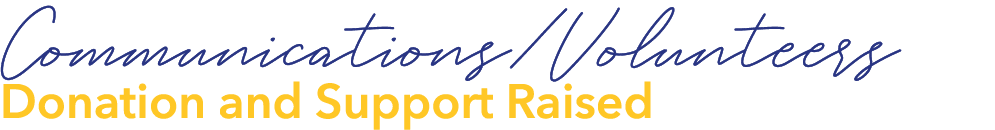 Communications/Volunteers Donation and Support Raised