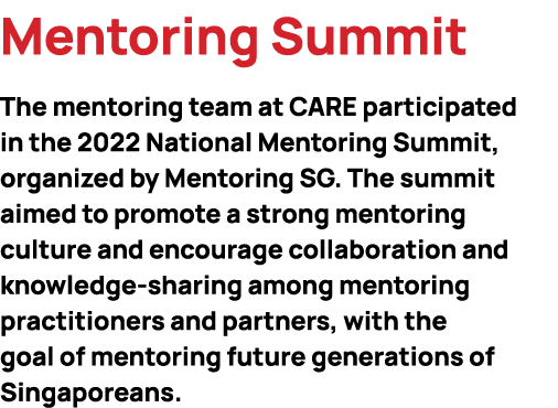 Mentoring Summit The mentoring team at CARE participated in the 2022 National Mentoring Summit, organized by Mentorin...