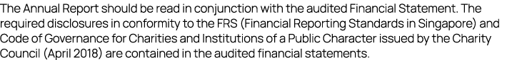 The Annual Report should be read in conjunction with the audited Financial Statement. The required disclosures in con...