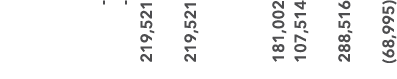  219,521 219,521 181,002 107,514 288,516 (68,995)