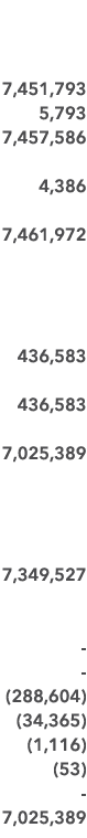  7,451,793 5,793 7,457,586 4,386 7,461,972 436,583 436,583 7,025,389 7,349,527 (288,604) (34,365) (1,116) (53) 7,025,389