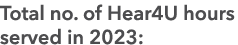 Total no. of Hear4U hours served in 2023: